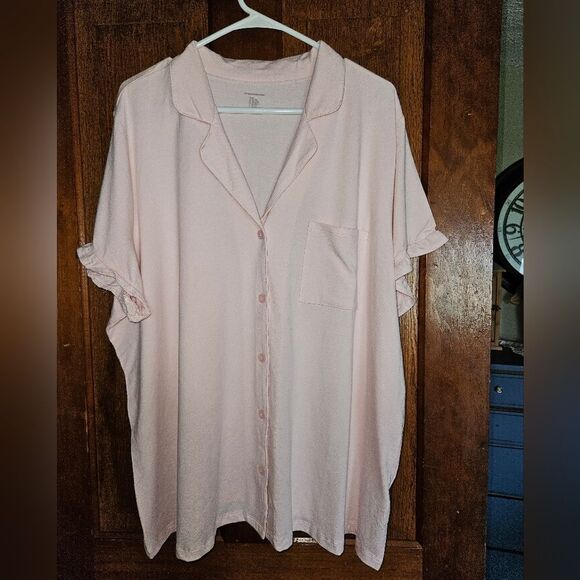 Amazon Essentials Women’s 3XL Pale Pink Pajama Set – Soft Plus Size Loungewear - Picture 4 of 8